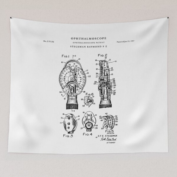 Item preview, Ophthalmoscopy patent drawing designed and sold by Vintago.
