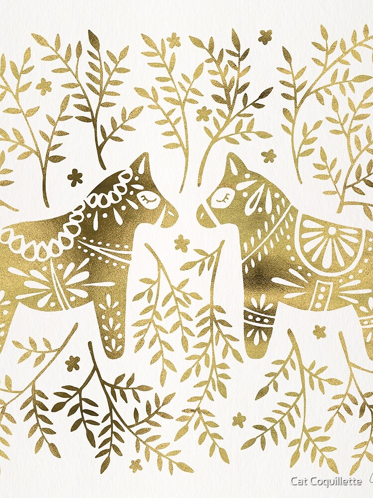 Swedish Dala Horses – Gold Palette by catcoq