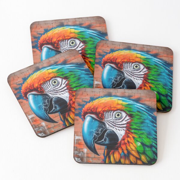 Item preview, Cool Macaw Graffiti | Tropical Bird Graffiti | Animal Graffiti designed and sold by ANIMALAND DESIGN.