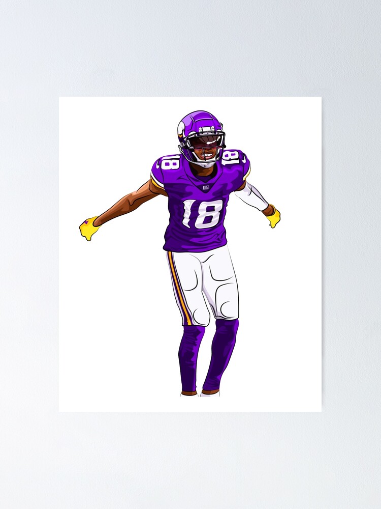 Justin Jefferson Graphic Toon Minnesota Vikings Football 