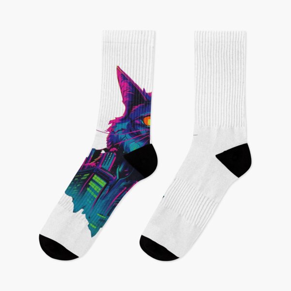 Item preview, Synthwave City Guardian Kitty Cat designed and sold by Bad Kitties.