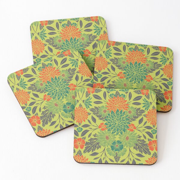 Item preview, Colorful Lime Green, Orange & Teal Floral designed and sold by somecallmebeth.