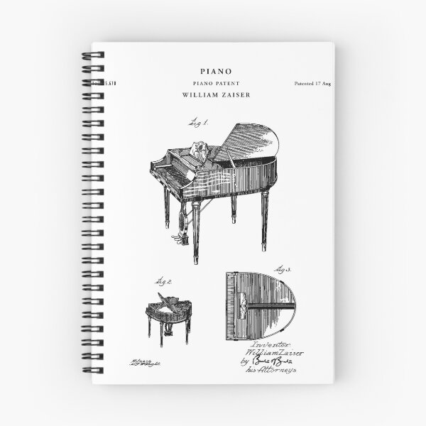 Item preview, Piano Patent Drawing Blueprint designed and sold by Vintago.