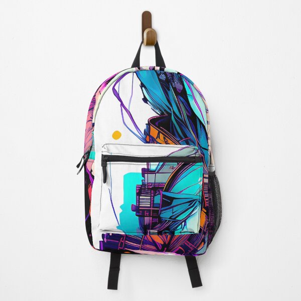 Item preview, Into the Future - Orange Jacket Cyberpunk Girl in Blue and Purple Illustration designed and sold by GalihDA.