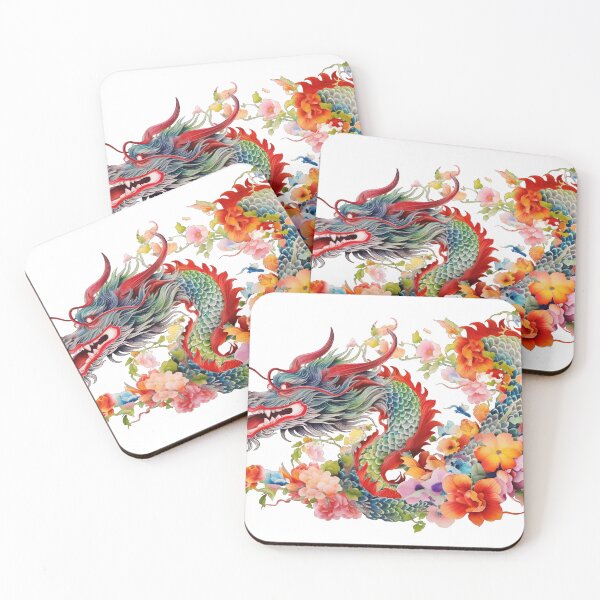 Item preview, Chinese traditional beautiful dragon overflowing with flowers 4 designed and sold by jetaiart.