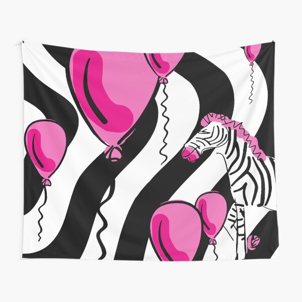 Little Pink Zebra's Dream Balloons Tapestry