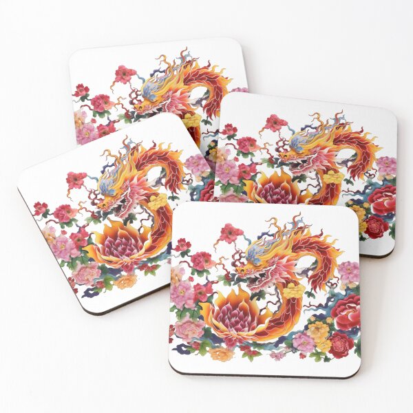 Item preview, Chinese traditional beautiful dragon overflowing with flowers 5 designed and sold by jetaiart.