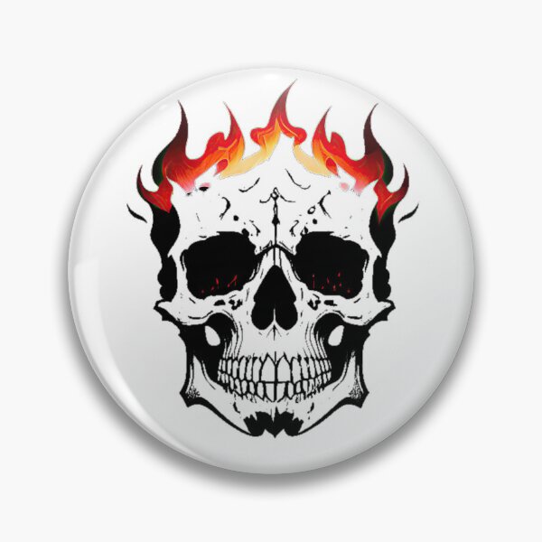 Item preview, skull with flames 02 designed and sold by adiel14.
