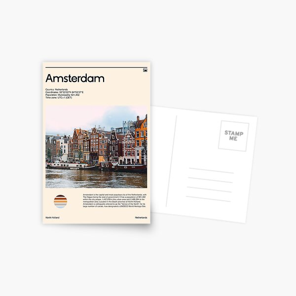 Item preview, Amsterdam (Travel poster) designed and sold by RabbitK.