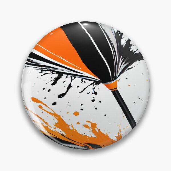 Item preview, Paint Brush with Splashes of Twirls and Swirls of Orange and Black designed and sold by deniselynnimage.