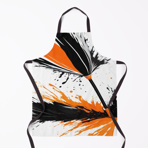 Item preview, Paint Brush with Splashes of Twirls and Swirls of Orange and Black designed and sold by deniselynnimage.