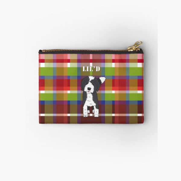 Item preview, Black and White Doodle Dog - Red Blue Green Tartan - Lil'D - Little Doodle designed and sold by SterreStudio.