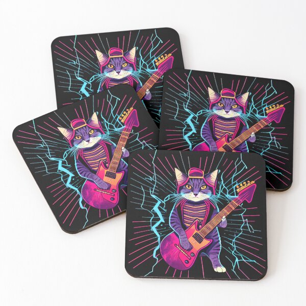 Artikelvorschau, Cat playing electric guitar entworfen und verkauft von WildPortrait.