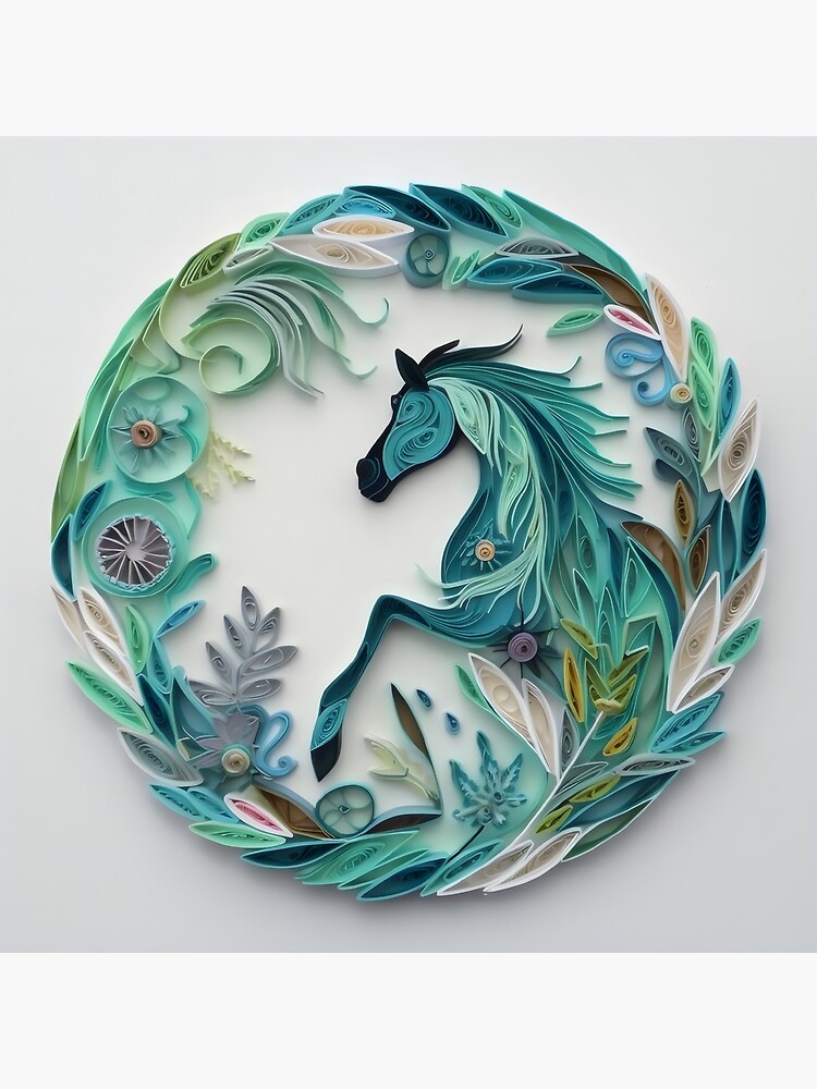 Wood Horse - Quilled Paper Artwork - AI Generated Premium Matte ...