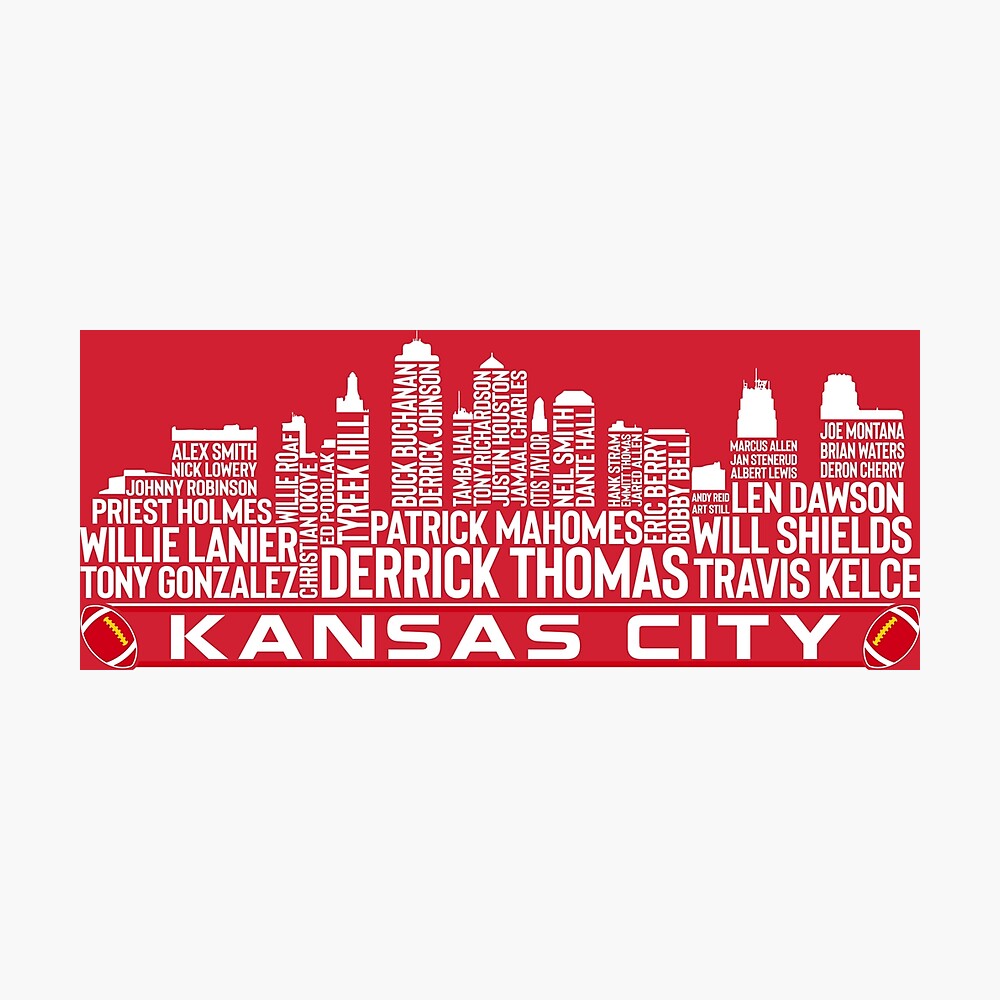 Kansas City Football Skyline Crew or Hoodie Sweatshirt - Kansas