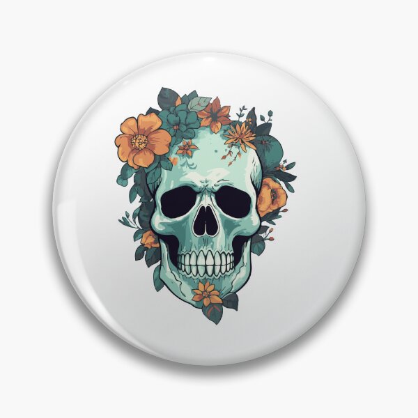 Item preview, Os et botanique | Skull with flowers Sticker designed and sold by TheAdhesiveNerd.