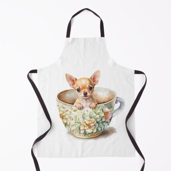 Item preview, Chihuahua puppy in Floral Tea Cup designed and sold by ImaginePrintsHQ.
