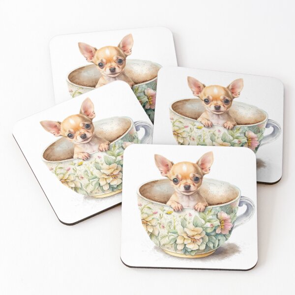Artikelvorschau, Chihuahuawelpe in der Blumentee-Schale entworfen und verkauft von ImaginePrintsHQ.