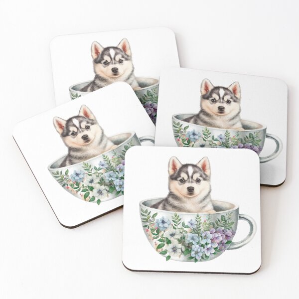 Artikelvorschau, Heiserer Welpe in der Blumentee-Tasse entworfen und verkauft von ImaginePrintsHQ.
