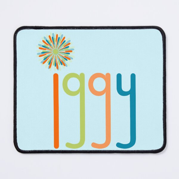 Item preview, Iggy with Pom Pom Colorful Typography on Pale Blue - Italian Greyhound  designed and sold by 8PawsStudio.