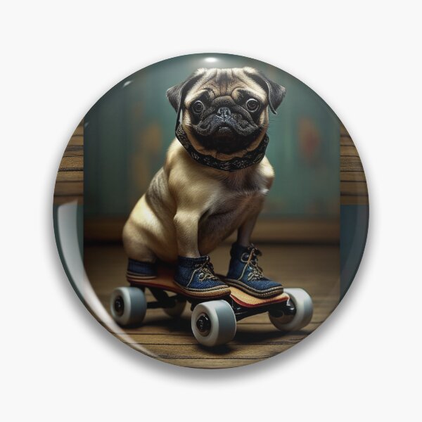 Artikelvorschau, Skater-Mops-Design entworfen und verkauft von The Great Land of Snark!.