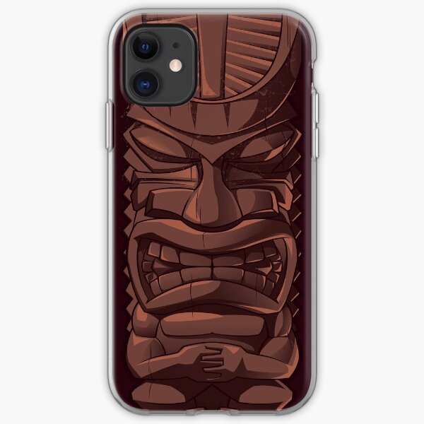 Wooden Tiki Statue Totem Sculpture iPhone Case iPhone Soft Case