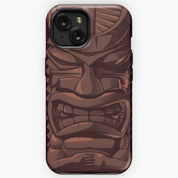 Statue en bois Tiki Totem Sculpture iPhone Coque antichoc iPhone