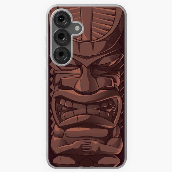 Aperçu de l'œuvre Statue en bois Tiki Totem Sculpture iPhone créée et vendue par CroDesign.