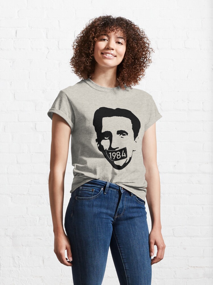 Thumbnail 4 of 7, Classic T-Shirt, George Orwell [1984] - Censorship Tape designed and sold by thedrumstick.