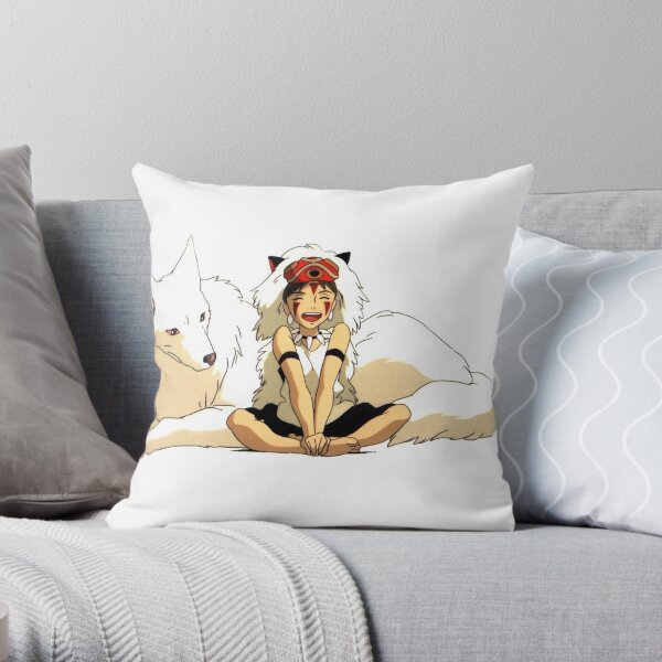 Princess Mononoke Wolf Throw Pillow