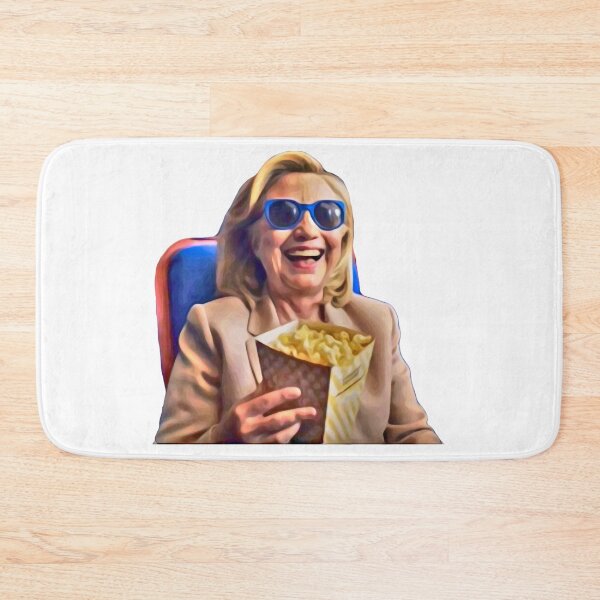 Item preview,  Hillary grinning with popcorn designed and sold by Signs for Dark Times.