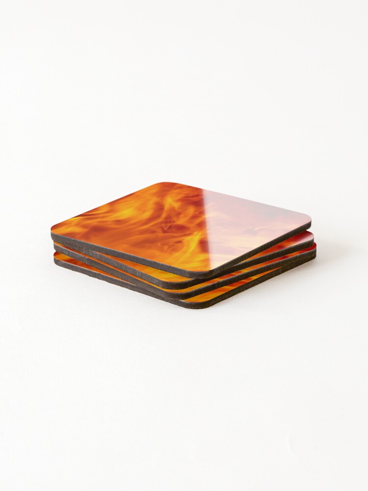Thumbnail 4 of 5, Coasters (Set of 4), Abstract Fire Pattern designed and sold by calibrit.