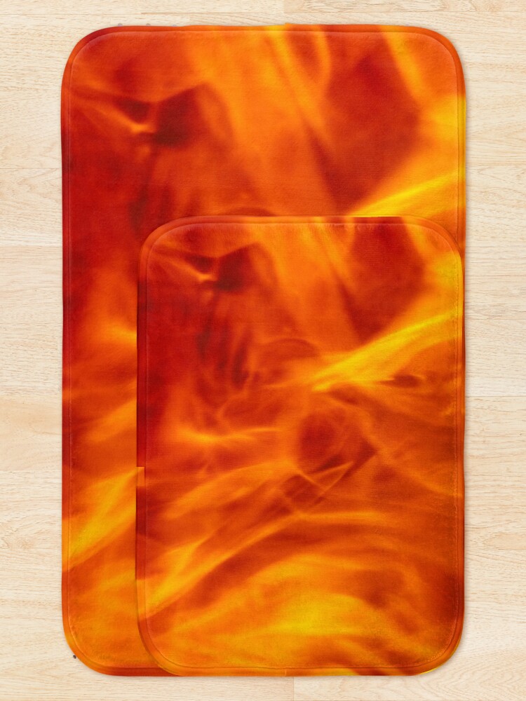 Thumbnail 5 of 6, Bath Mat, Abstract Fire Pattern designed and sold by calibrit.