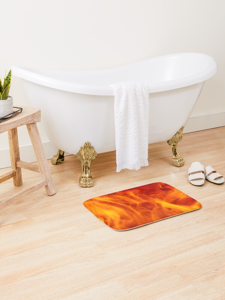 Thumbnail 2 of 6, Bath Mat, Abstract Fire Pattern designed and sold by calibrit.