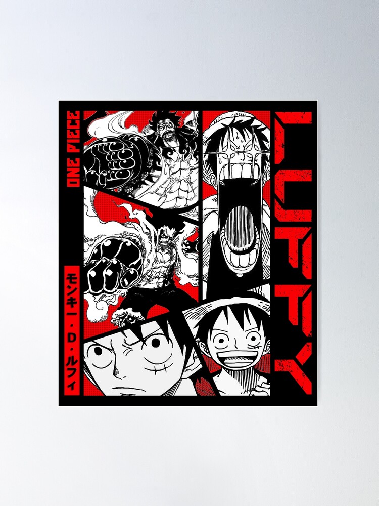 One Piece Manga Anime Version 3 Block Giant Wall Art Poster