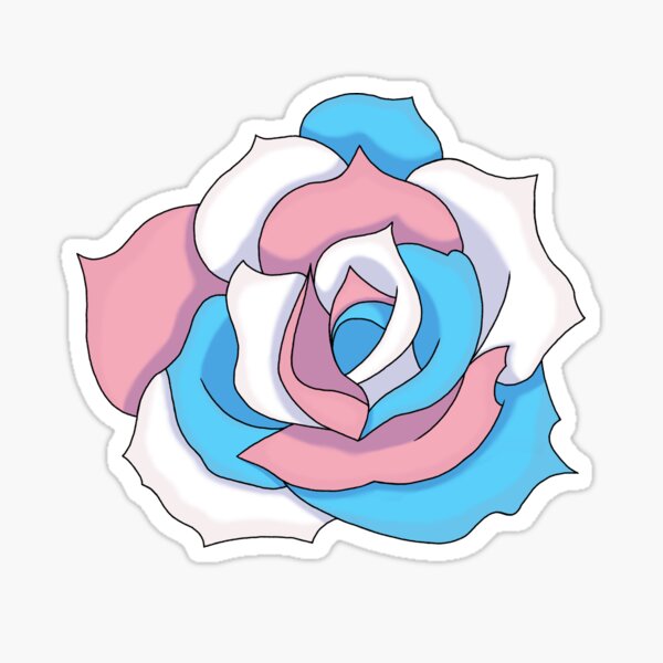 transgender rose (cool shading) Sticker