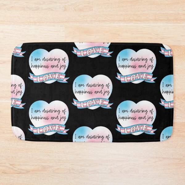 Item preview, I am deserving of happiness and joy Transgender Pride Banner Trans Positive Affirmations designed and sold by ArtliciousHUMAN.
