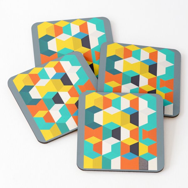 Item preview, Abstract geometric art in block formation in Mid-century style designed and sold by magogglemakes.