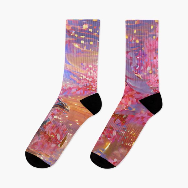 Item preview, dragons, spring sky, sakura, paradise, wind   sparkle. glow, pink, atmosphere, animals, landscape, dawn designed and sold by Maria Mihailova.