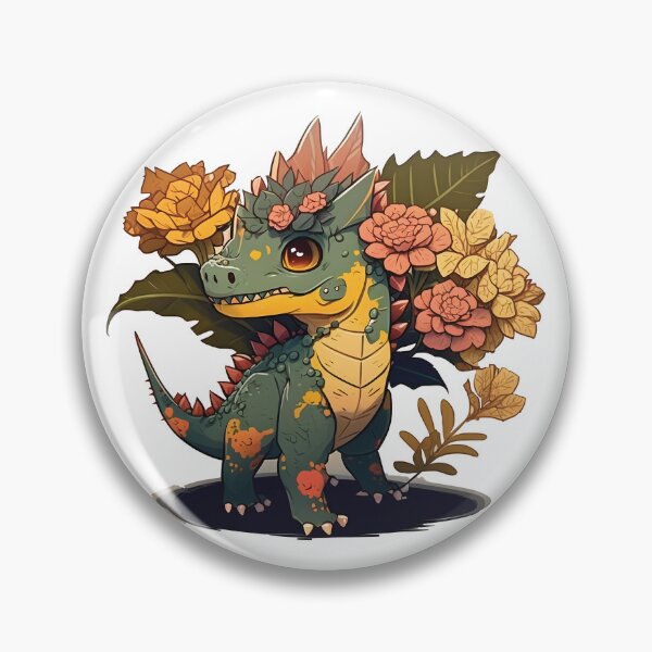 Item preview, Draco Rex Lovely Dinosaur with Flowers designed and sold by PatternBestFan.