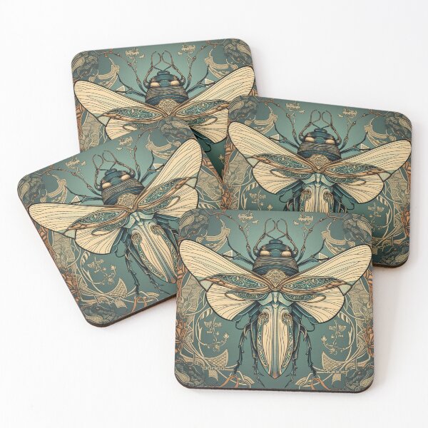 Item preview, Art Nouveau Insect Cicada Design Variation #1 designed and sold by Step, Repeat.