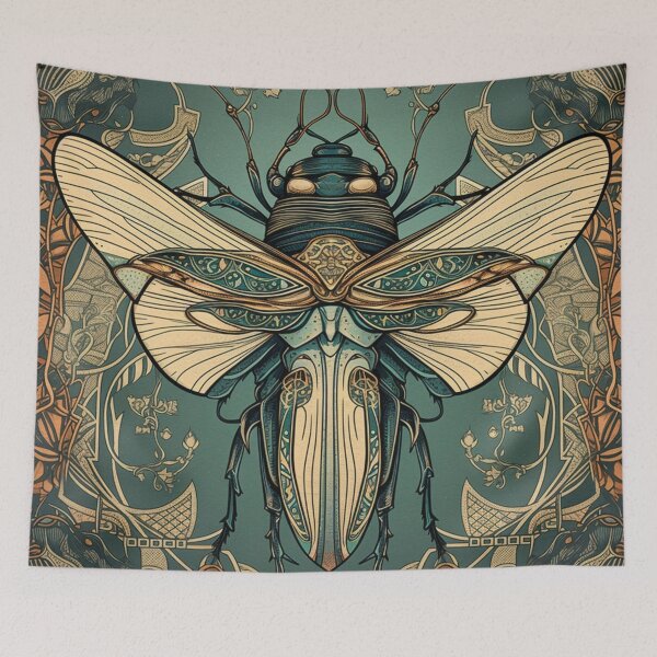 Item preview, Art Nouveau Insect Cicada Design Variation #1 designed and sold by Step, Repeat.