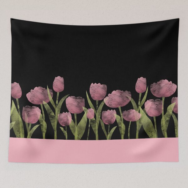Item preview, Spring Tulips | Pink | Black designed and sold by Wintre2.