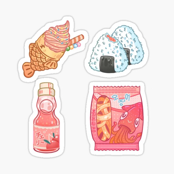 Aesthetic Kawaii Food Stickers