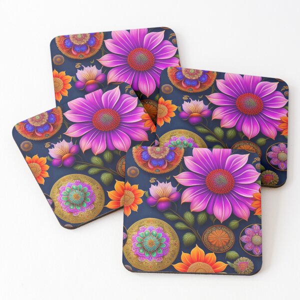 Item preview, Hot Pink Vibrant Flowers Pattern designed and sold by Digi Artworks Store.