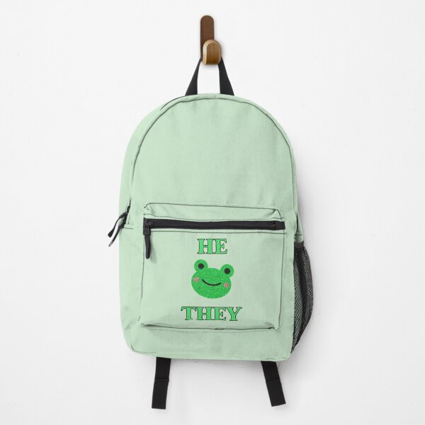 Item preview, He/They Pronouns Frog designed and sold by Furia LGBTQ+ Accessories.