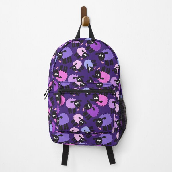 Item preview, Wonky pink and purple sheep on indigo designed and sold by QuirkyCraftz.