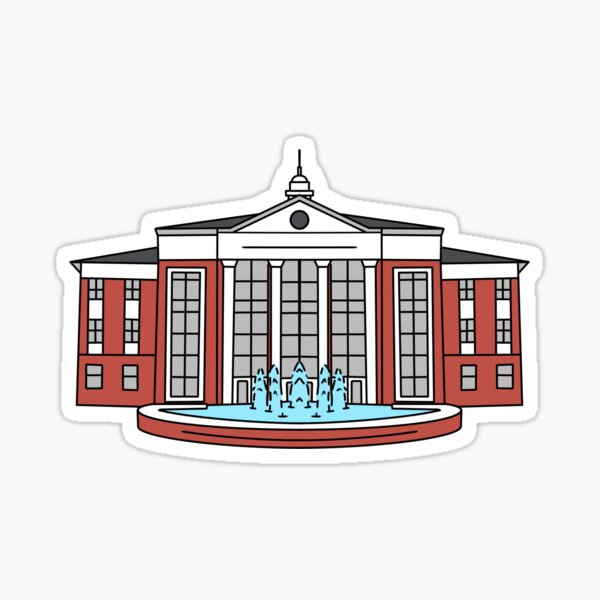Item preview, University of the Cumberlands Library and Fountain designed and sold by RobertsArtCo.