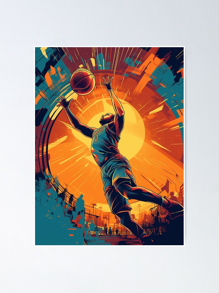 Basketball Fever: A Colorful Design Poster for Sale by retro-typo