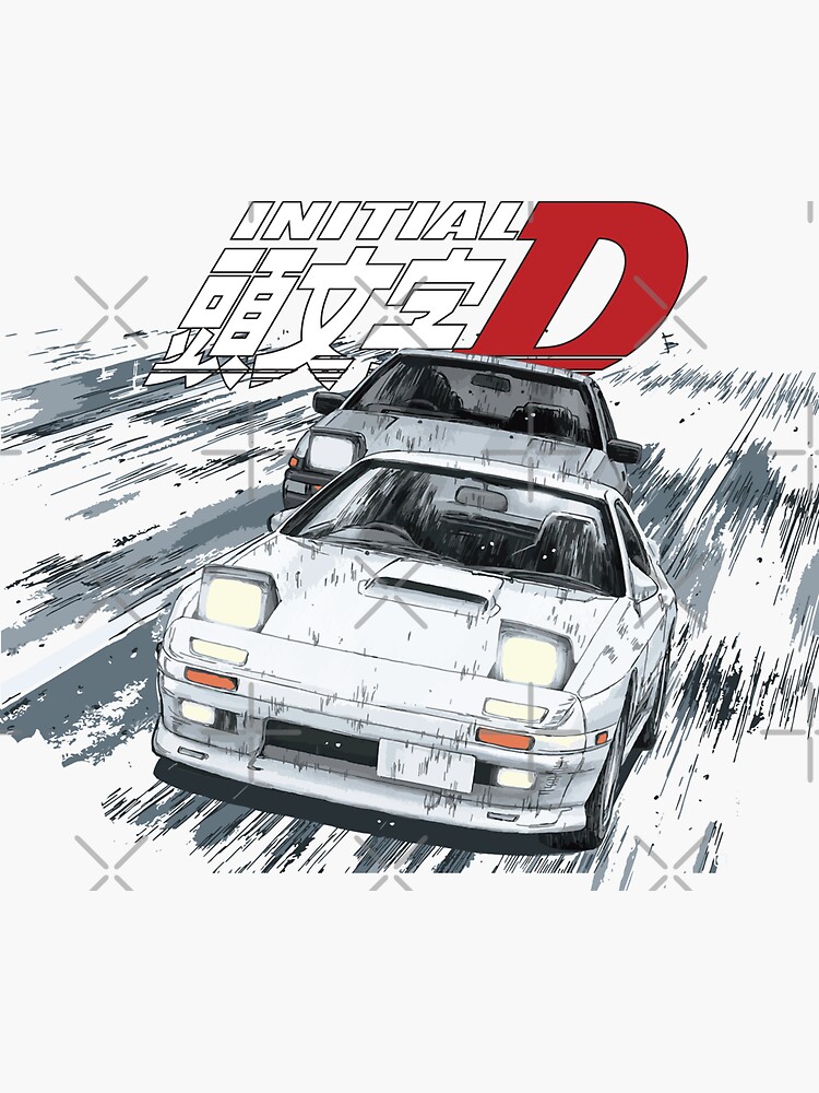 Initial D FC RX7 Stage 1 Drifting - Ryosuke Takahash RedSuns anime night |  Sticker